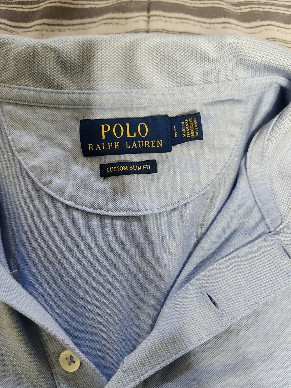 Ralph Lauren Light Blue Short Sleeve Polo with Contrast Collar